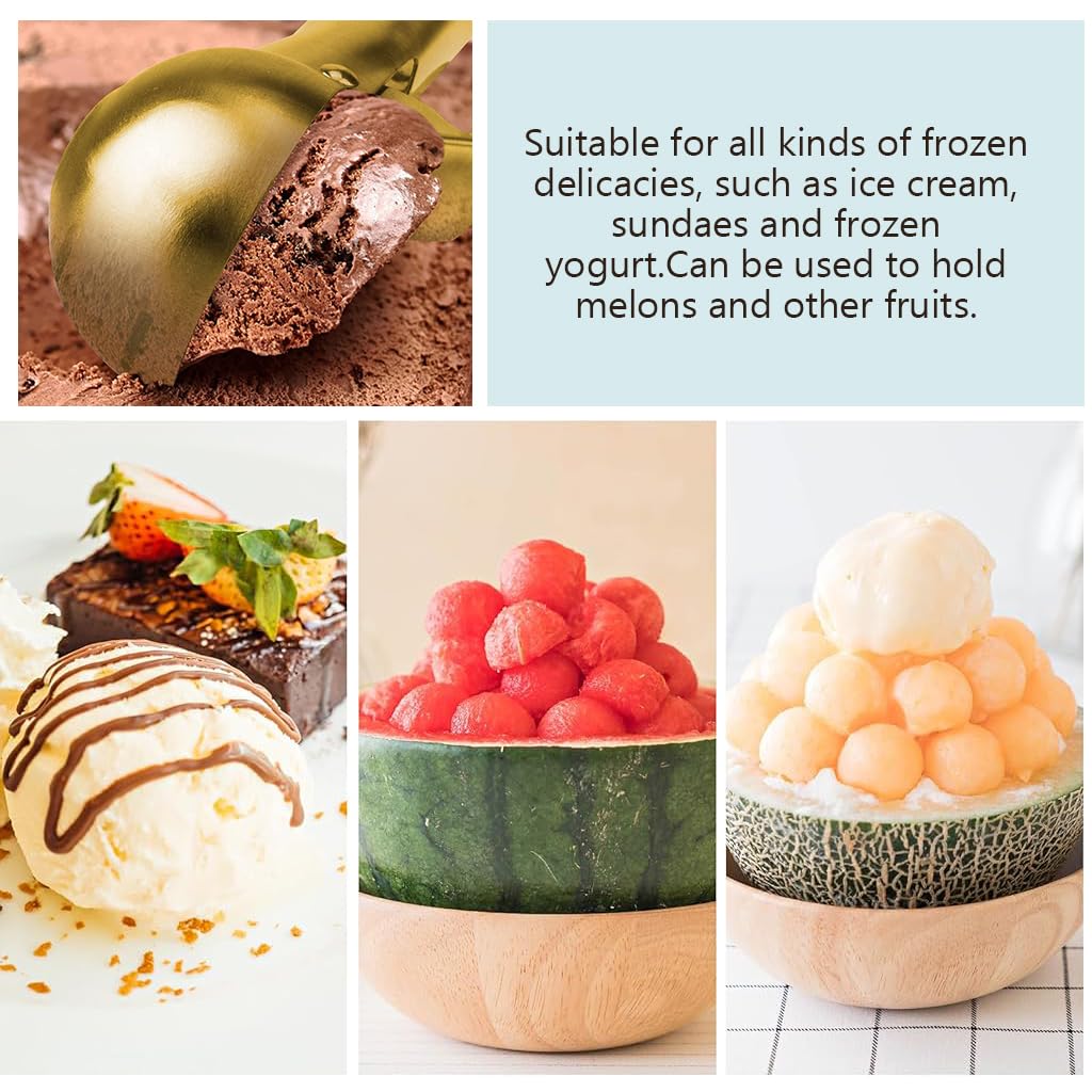 HASTHIP Kitchen Scoop Ice Cream Scoop with Trigger-Release Lever 7 inches Golden Stainless Steel Ice Cream Scoop Dishwasher Safe Multipurpose Kitchen Scoop for Ice Cream, Fruit, Dessert HASTHIP Kitchen Scoop Ice Cream Scoop with Trigger-Release Lever 7 inches Golden Stainless Steel Ice Cream Scoop Dishwasher Safe Multipurpose Kitchen Scoop for Ice Cream, Fruit, Dessert